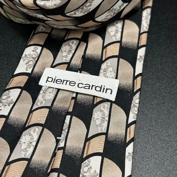 Pierre Cardin Tie Men's 57" Length 4" Wide Print 100% Silk Made USA - Picture 4 of 5